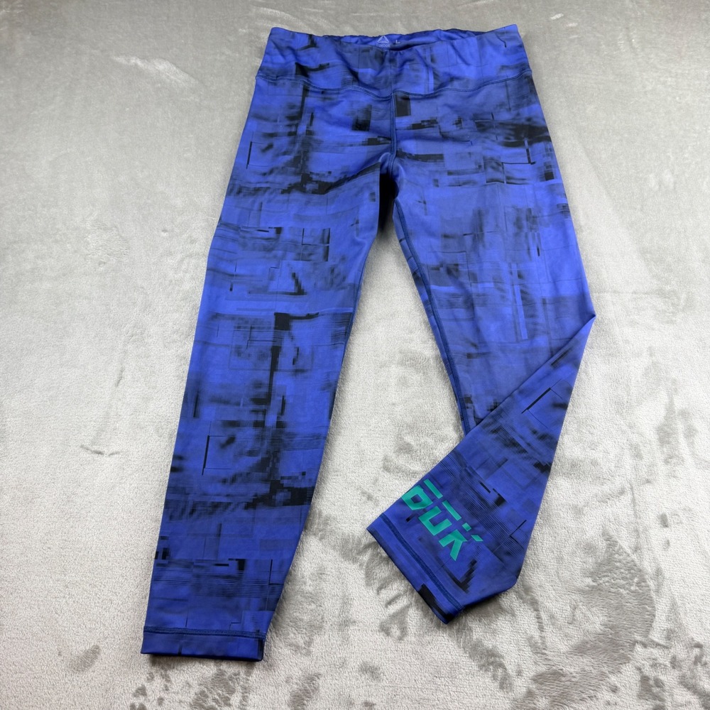 Reebok Speedwick Women's Large Blue Printed Athletic Leggings